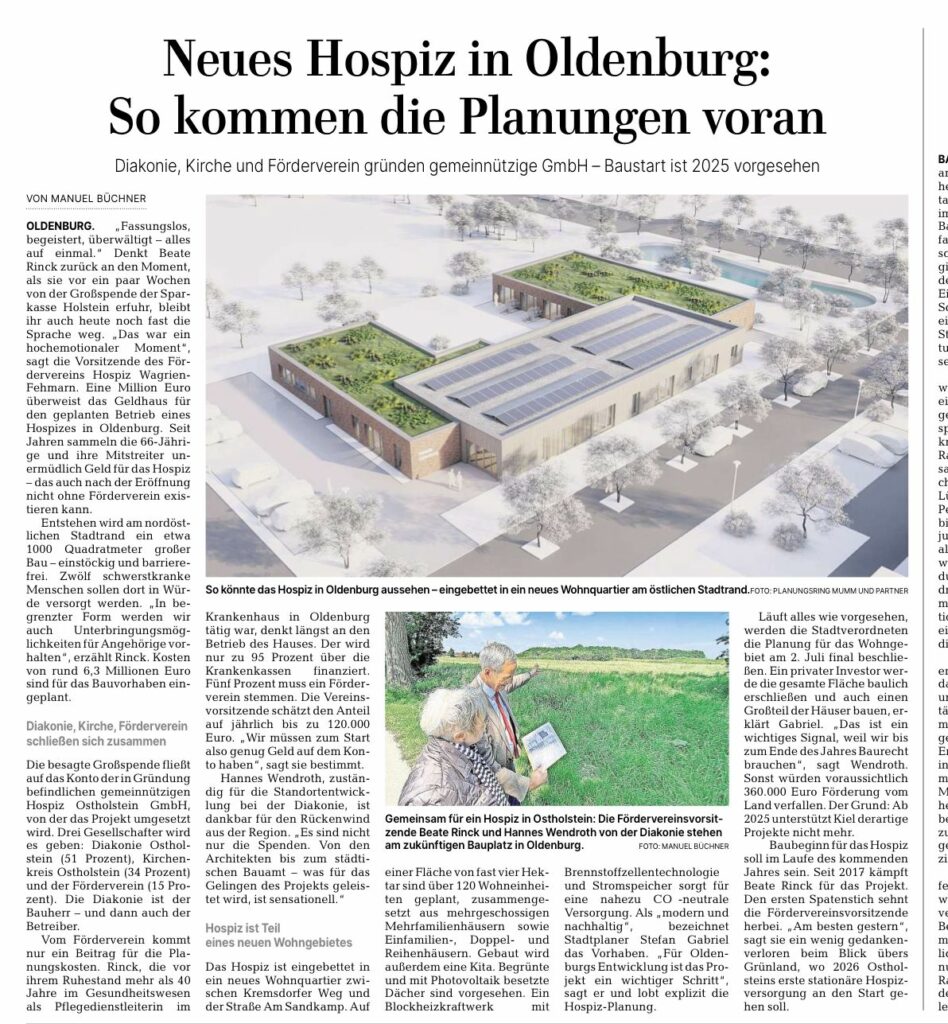 Neues Hospiz in Oldenburg - So kommen die Planungen voran